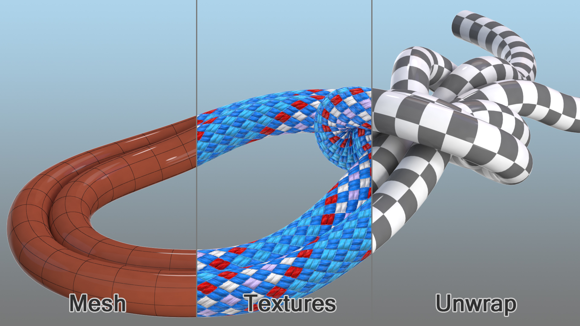 3D Bowline on a Bight Knot model