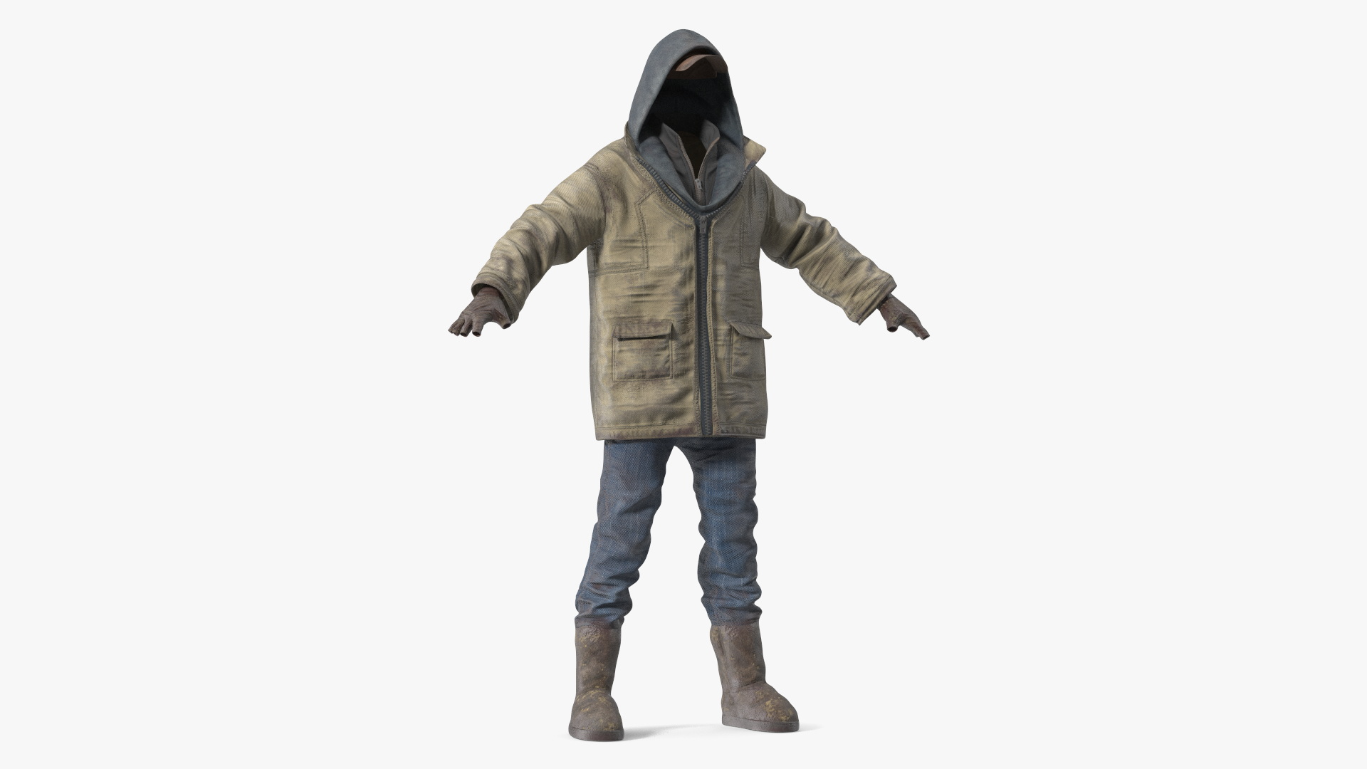 Dirty Clothes of Homeless Man 3D model