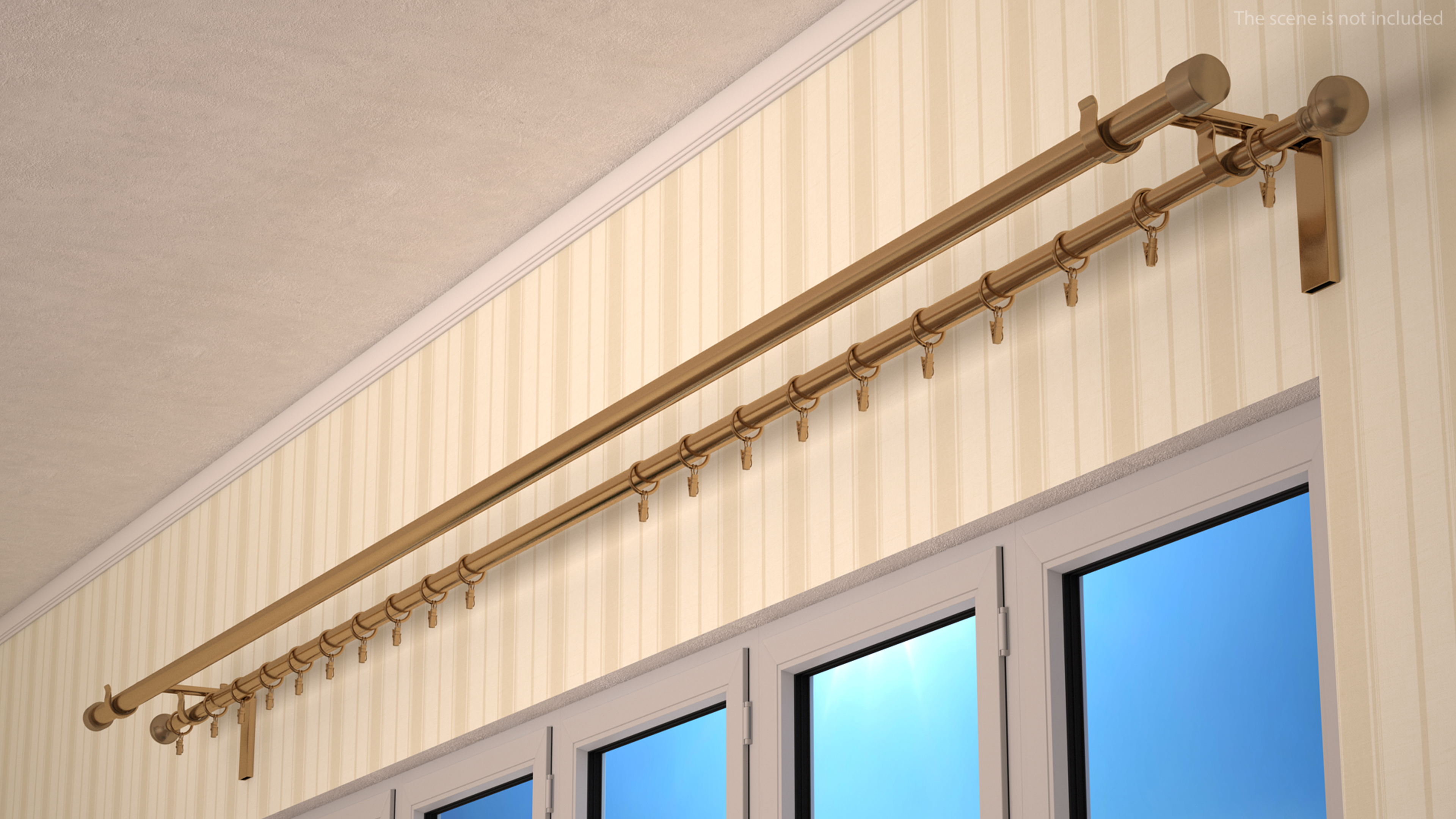 Gold Curtain Rods 3D