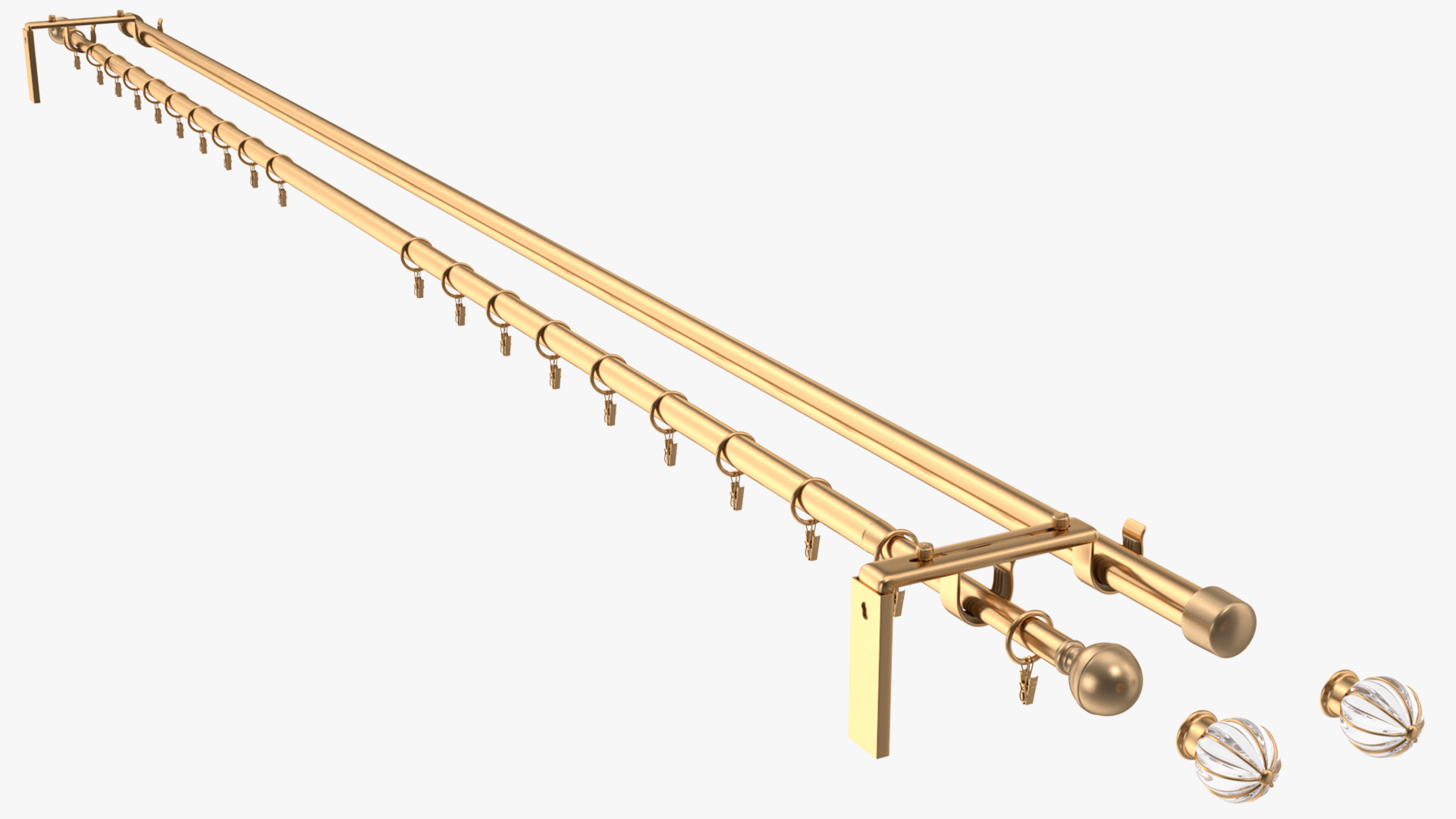 Gold Curtain Rods 3D