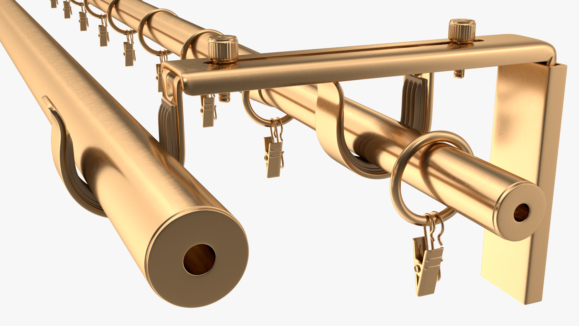 Gold Curtain Rods 3D