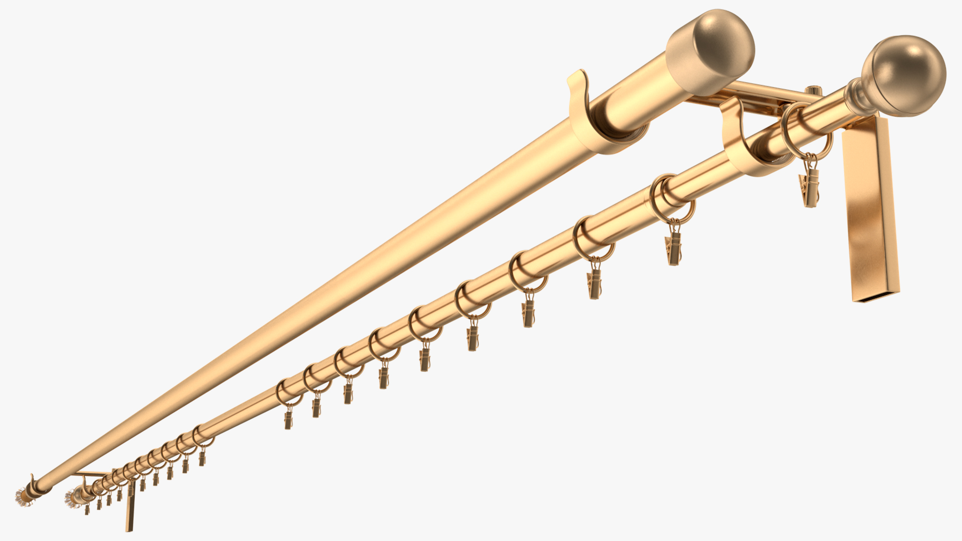 Gold Curtain Rods 3D