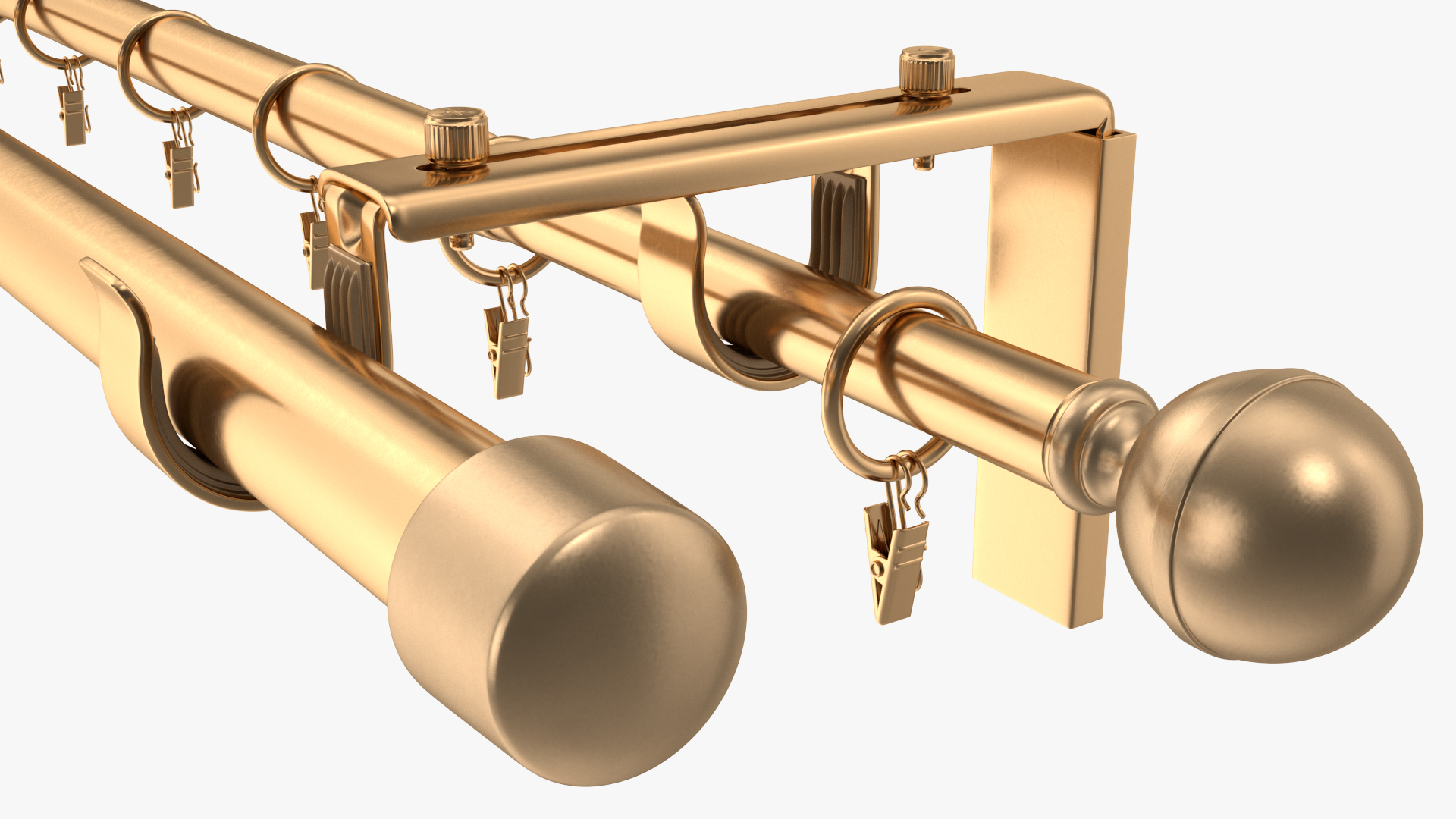 Gold Curtain Rods 3D