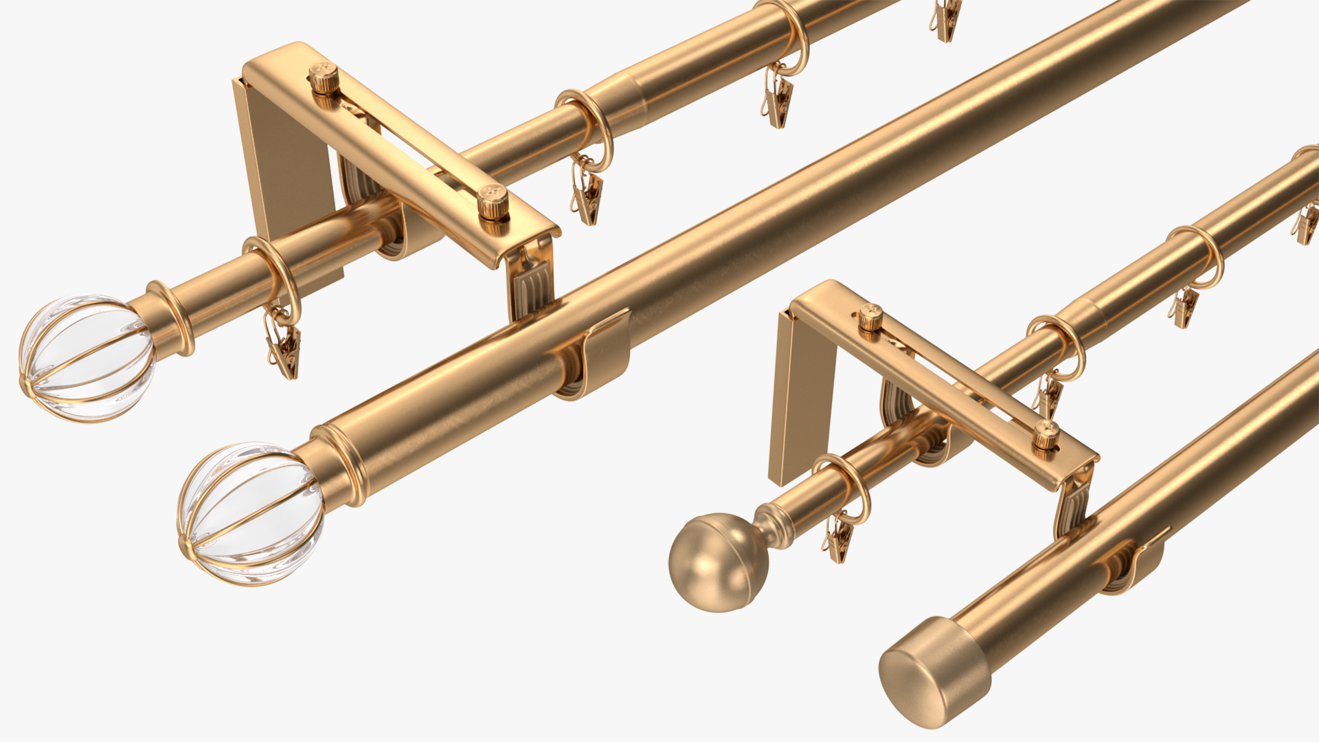 Gold Curtain Rods 3D