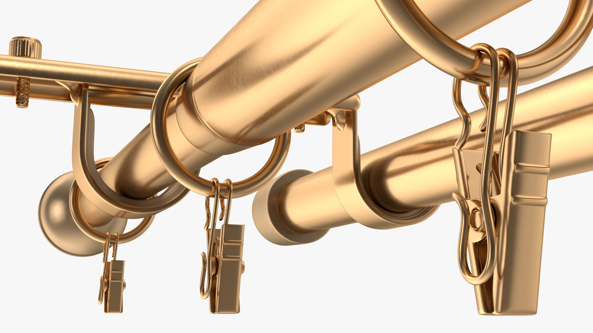 Gold Curtain Rods 3D