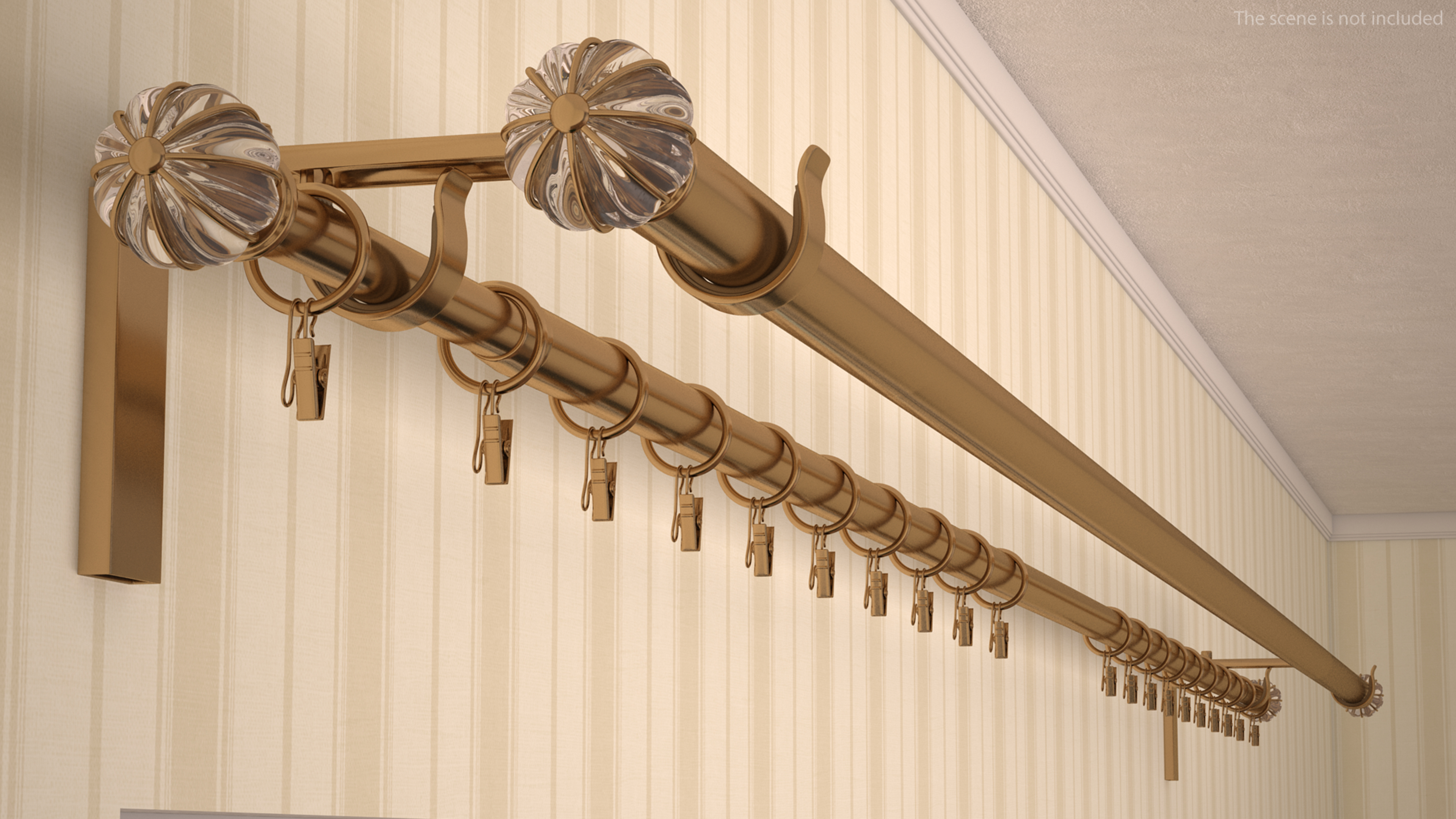 Gold Curtain Rods 3D