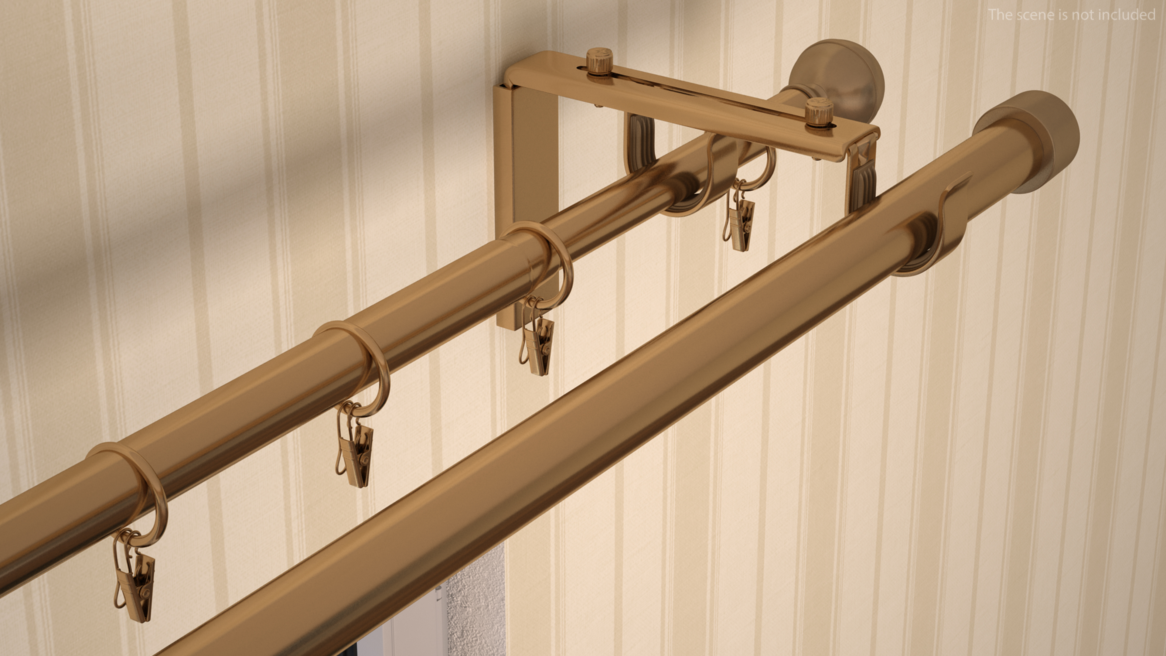 Gold Curtain Rods 3D