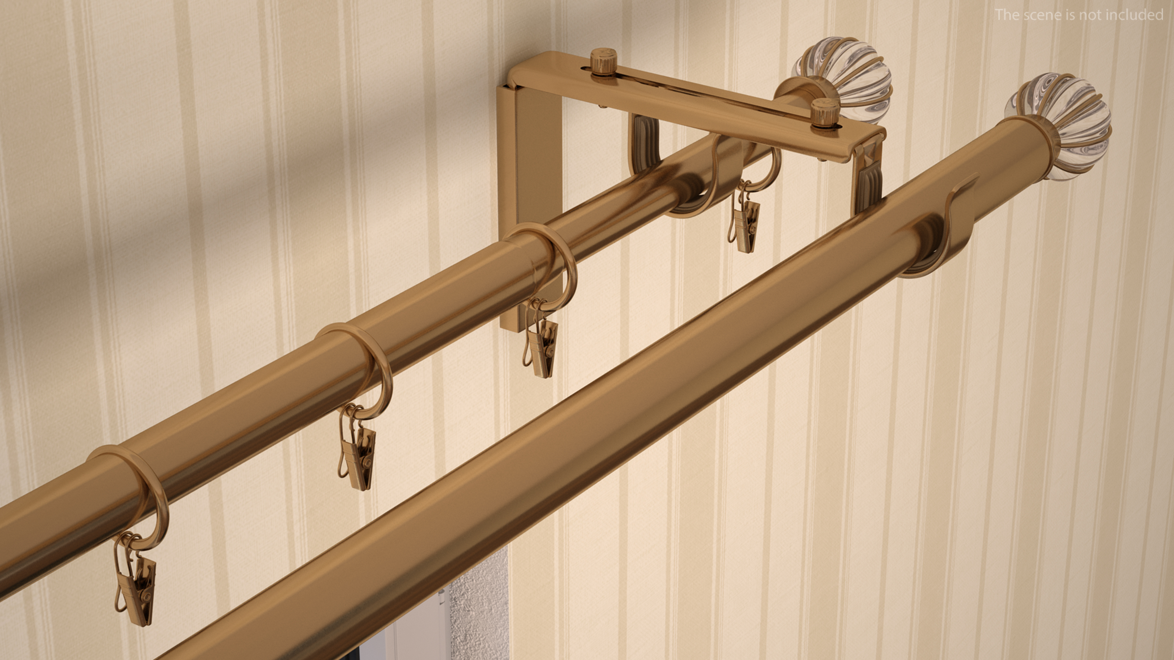 Gold Curtain Rods 3D