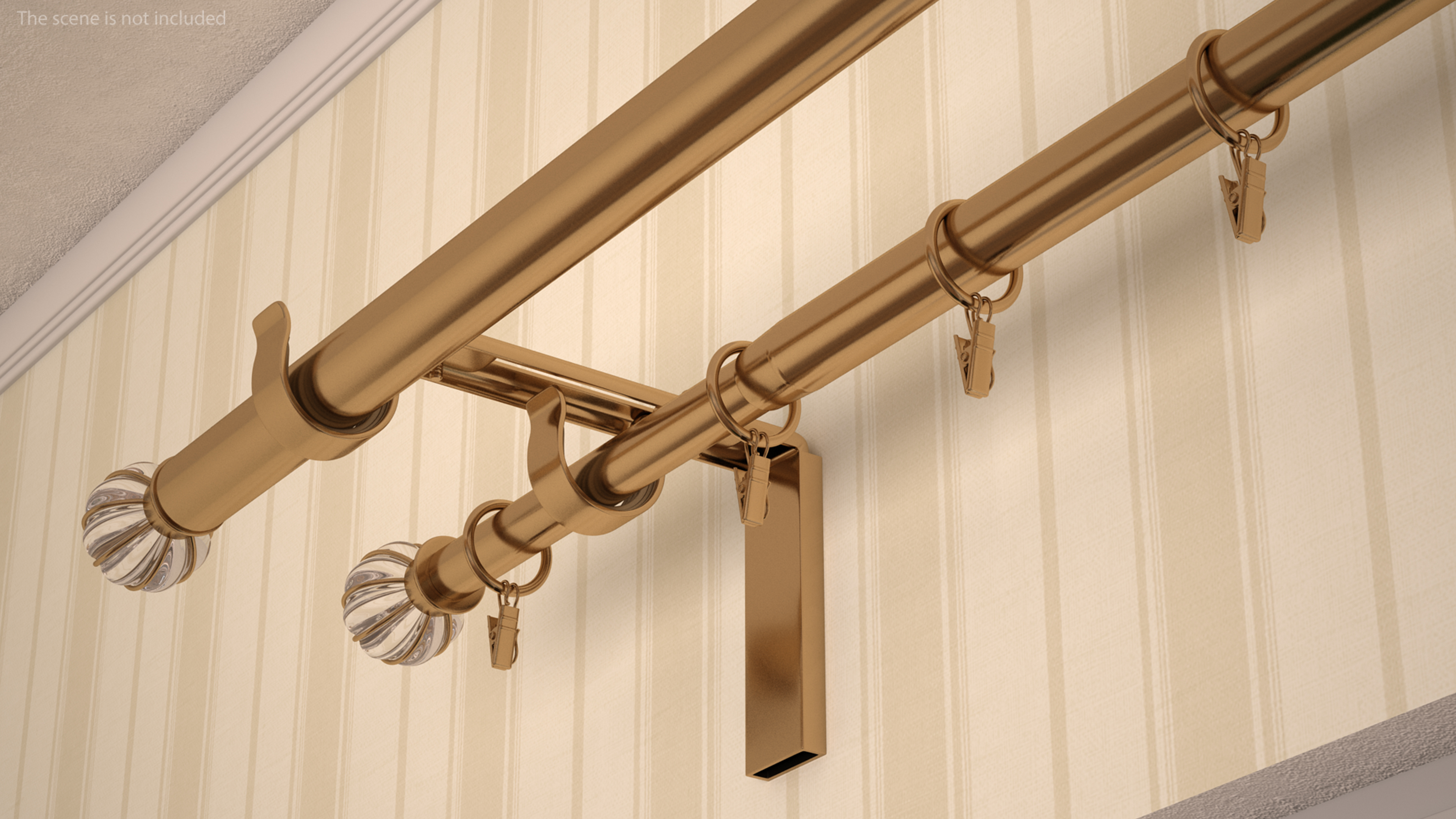 Gold Curtain Rods 3D