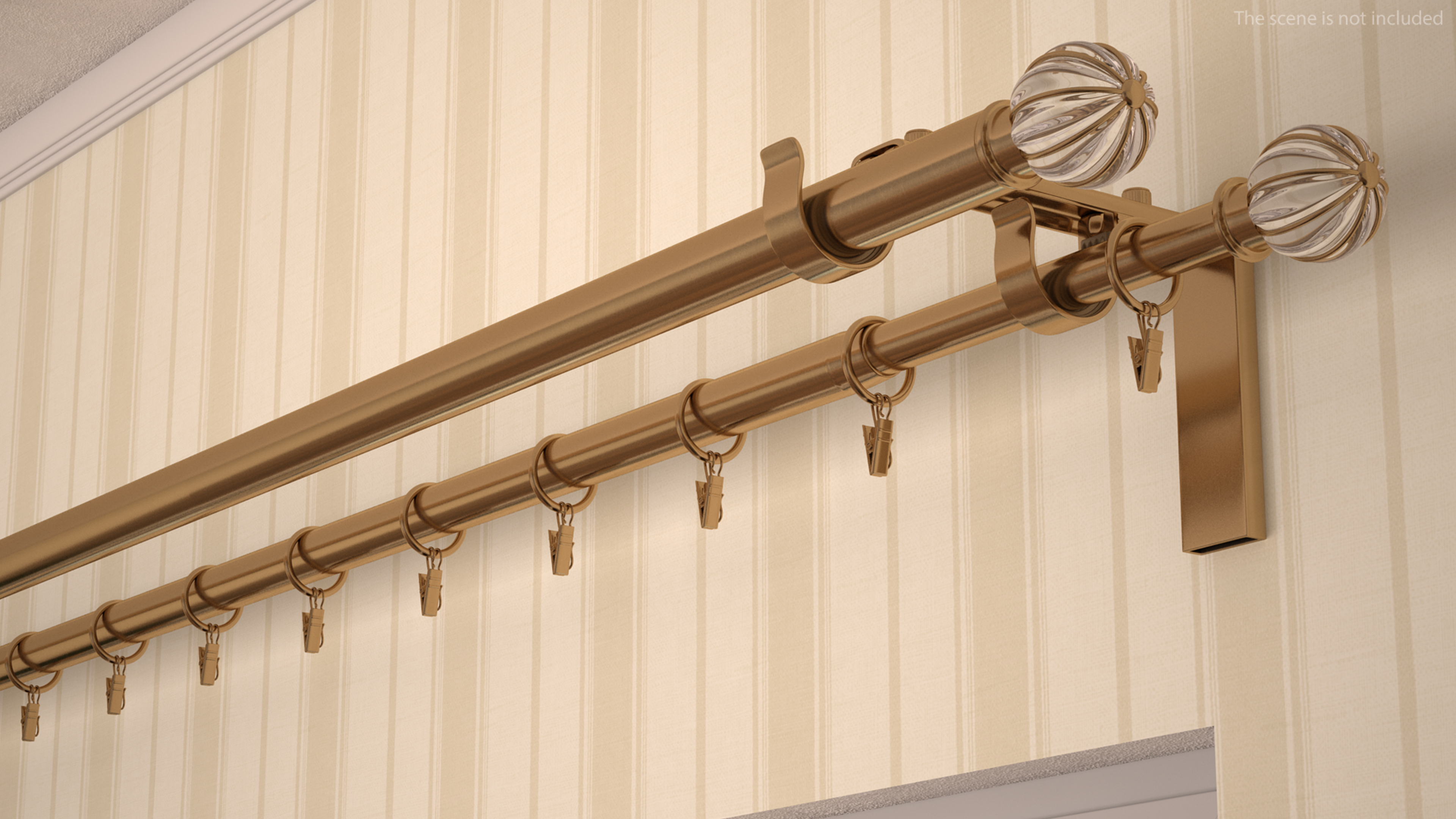 Gold Curtain Rods 3D