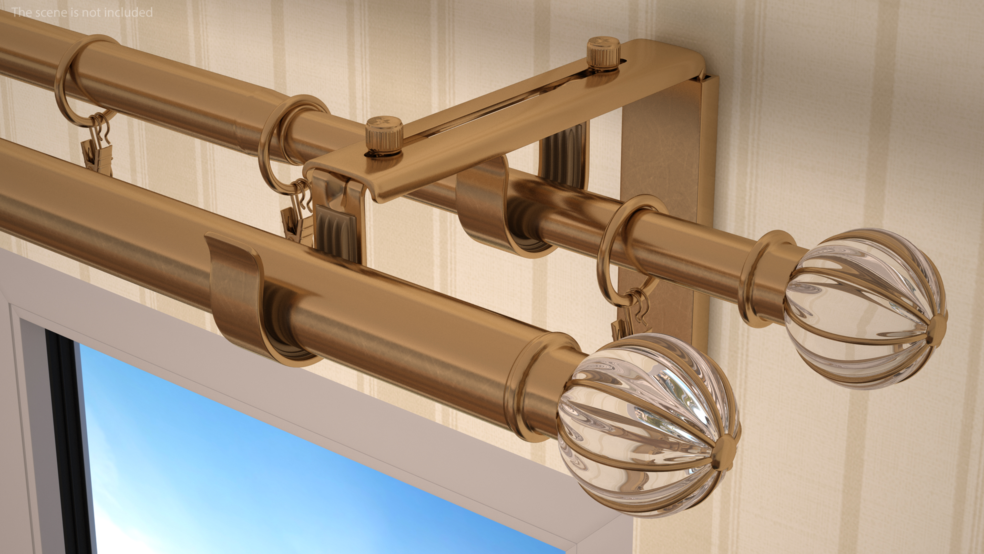 Gold Curtain Rods 3D