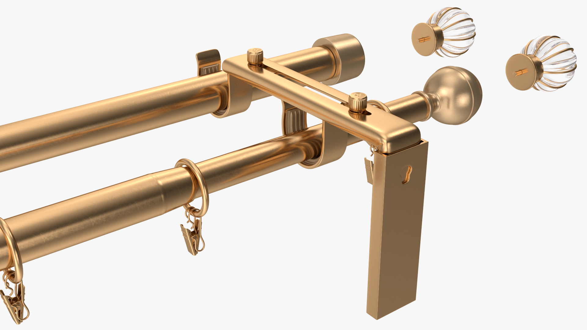 Gold Curtain Rods 3D