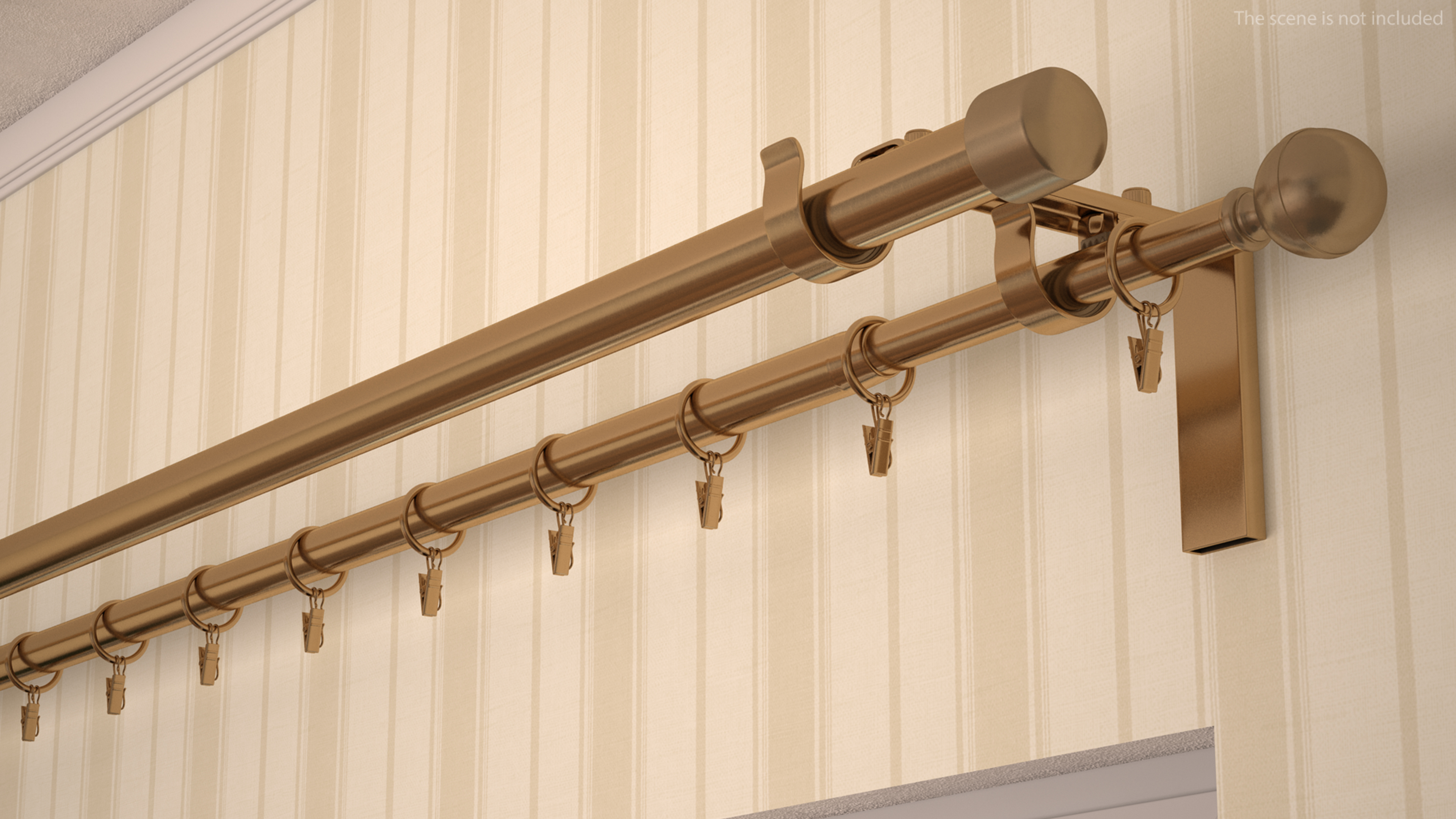 Gold Curtain Rods 3D