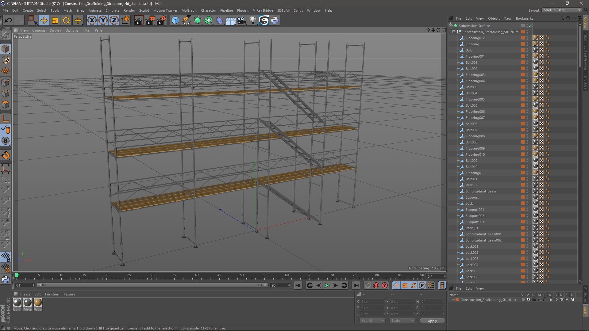 Construction Scaffolding Structure 3D model