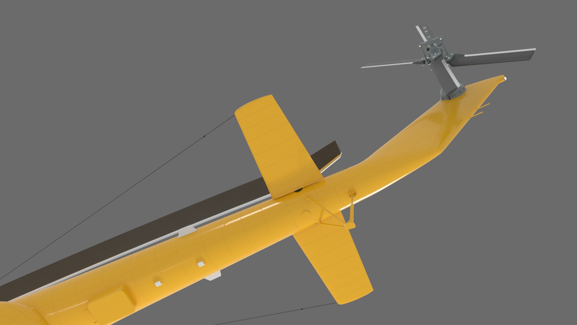 3D Offshore Cargo Helicopter Yellow Rigged for Cinema 4D model