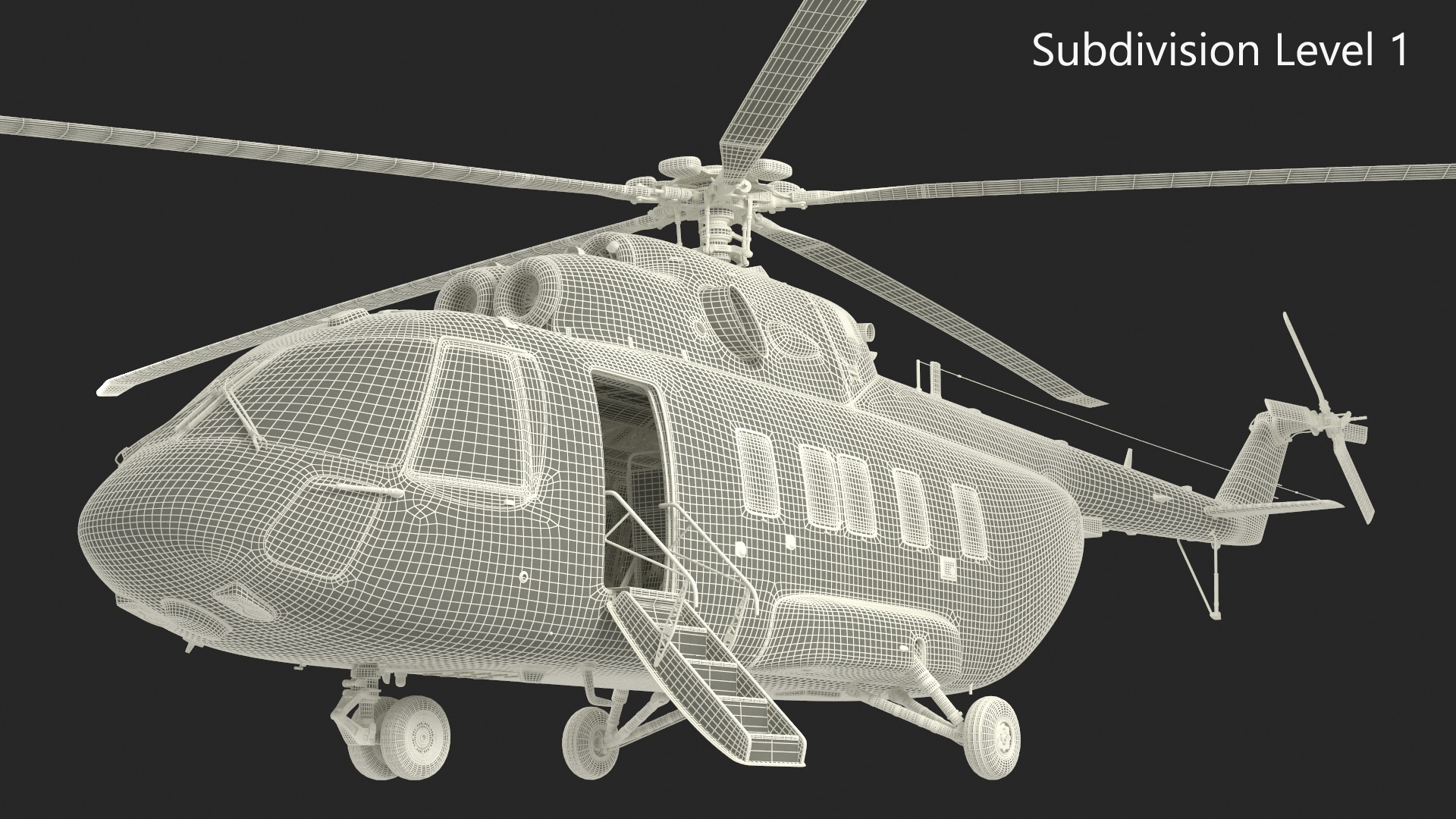 3D Offshore Cargo Helicopter Yellow Rigged for Cinema 4D model