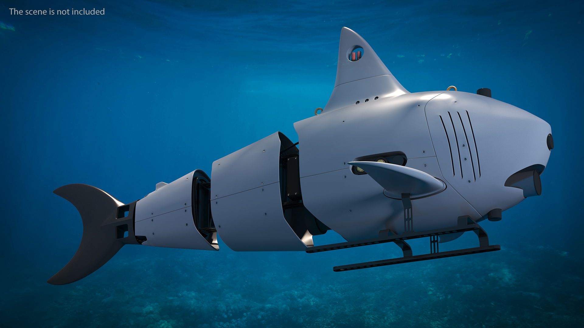 Shark Underwater Drone Rigged 3D model