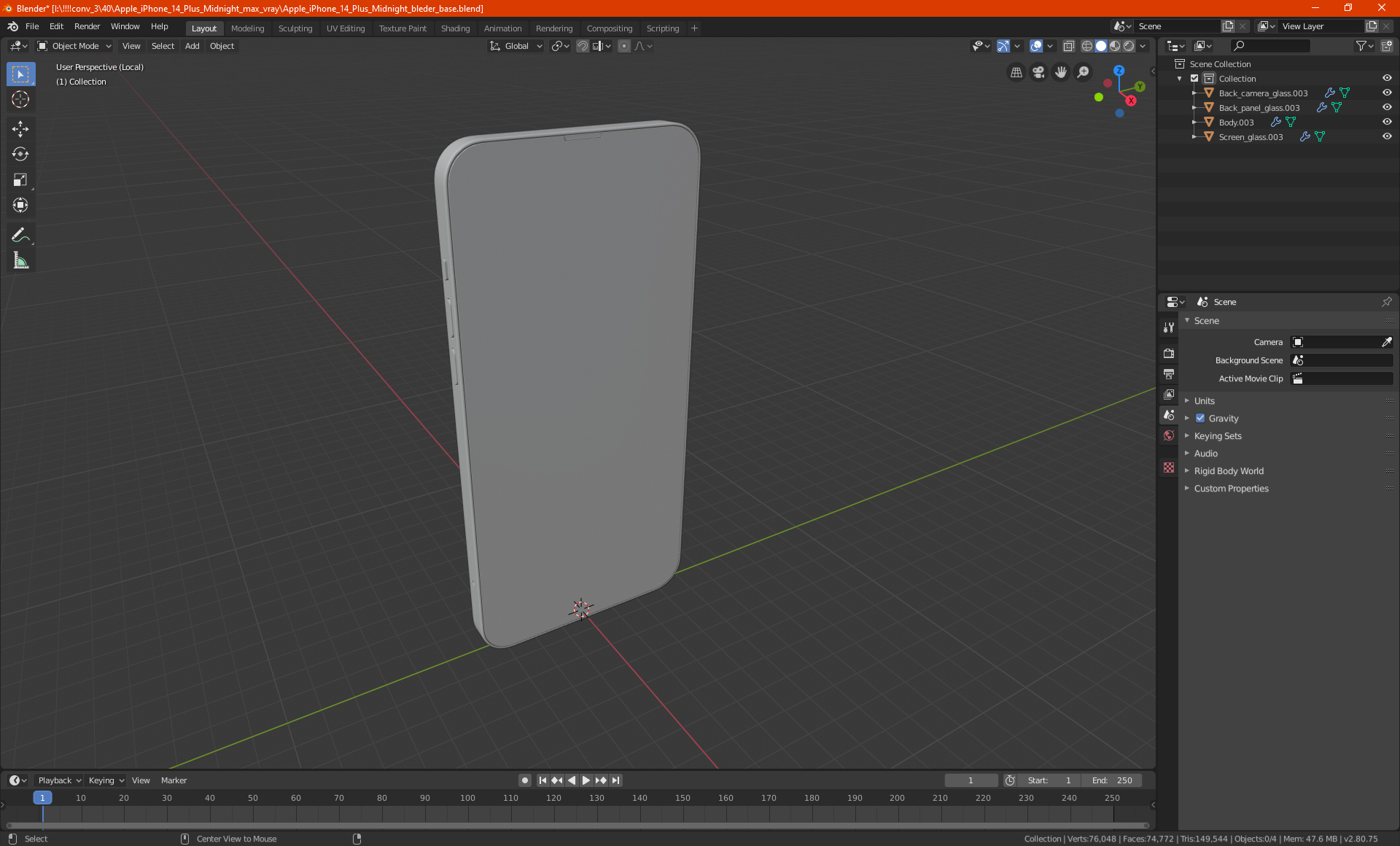 3D model Apple iPhone 14 Plus Starlight