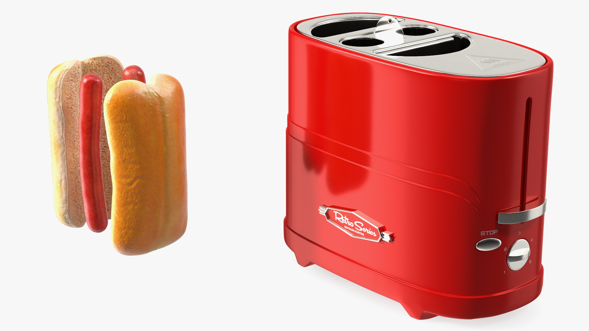 Nostalgia Retro Series Pop-Up Toaster Carrying Hot Dog 3D model