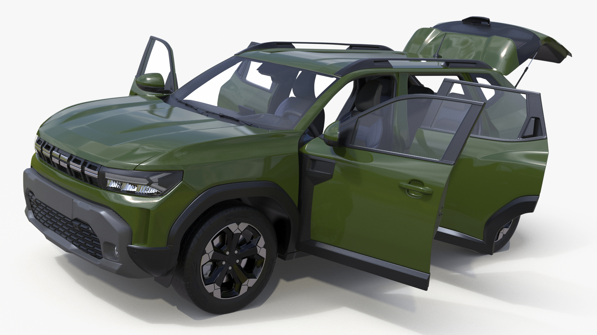 3D Modern Crossover SUV Green