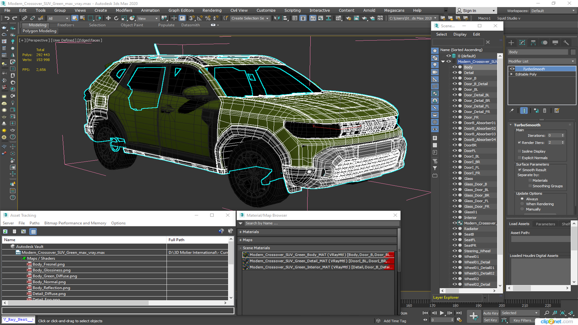 3D Modern Crossover SUV Green