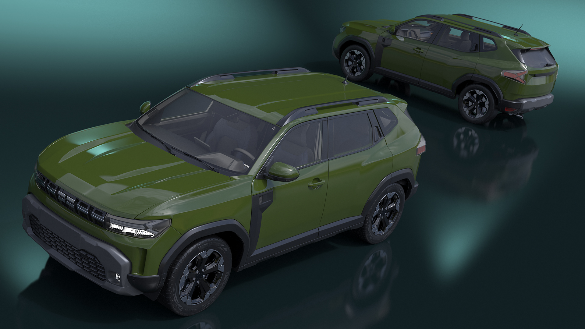 3D Modern Crossover SUV Green