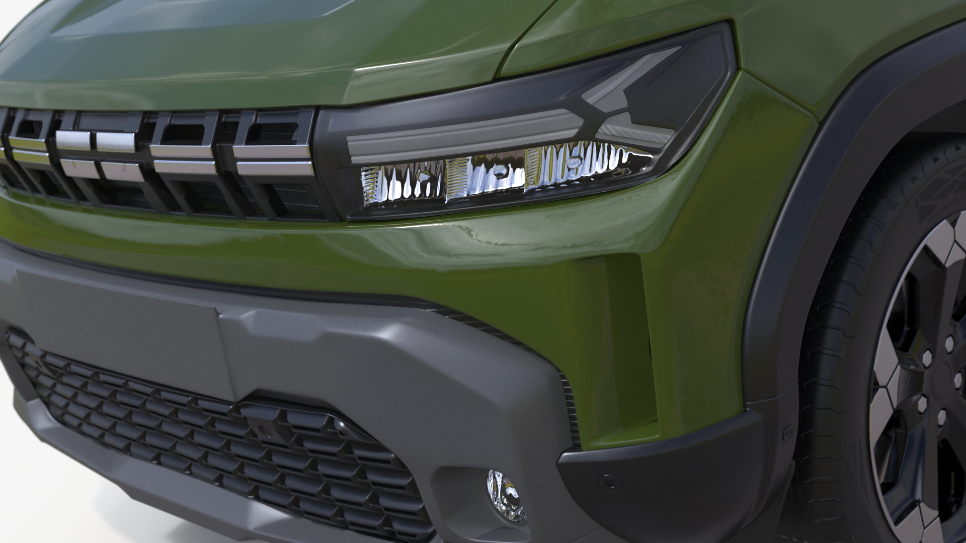 3D Modern Crossover SUV Green