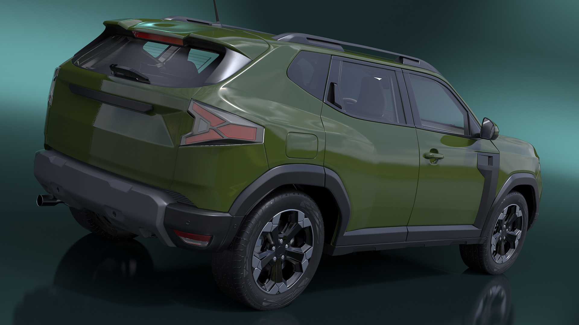 3D Modern Crossover SUV Green