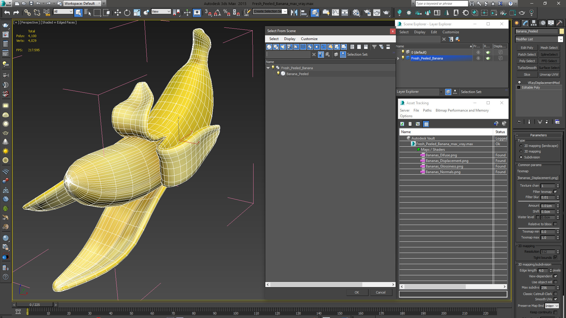 Fresh Peeled Banana 3D model