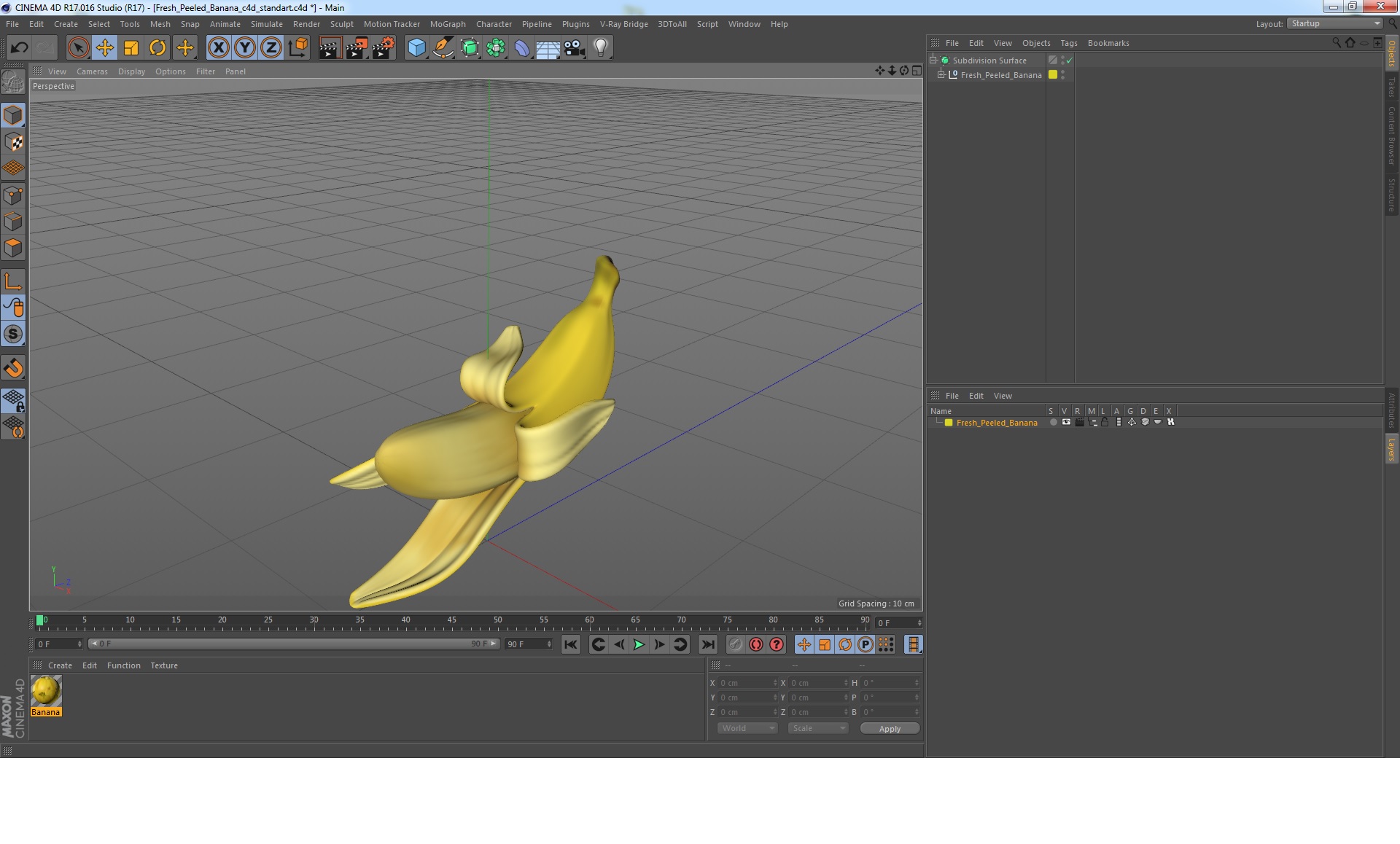 Fresh Peeled Banana 3D model