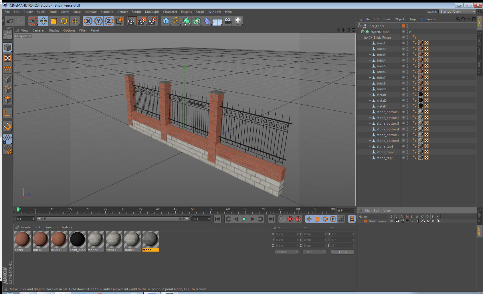 3D Brick Fence