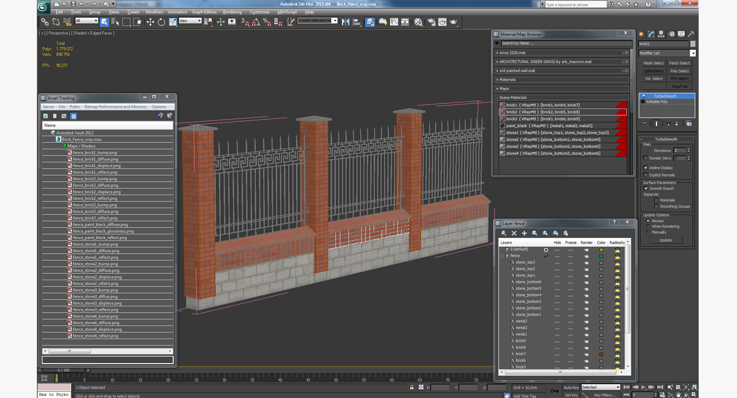 3D Brick Fence