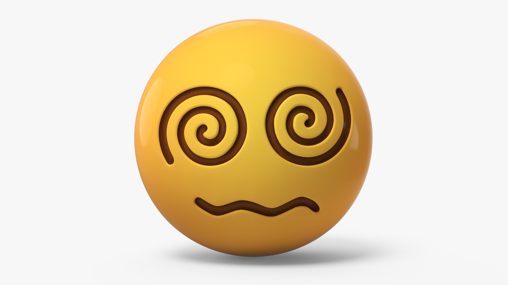 Emoji Spiral Eyes Face 3D