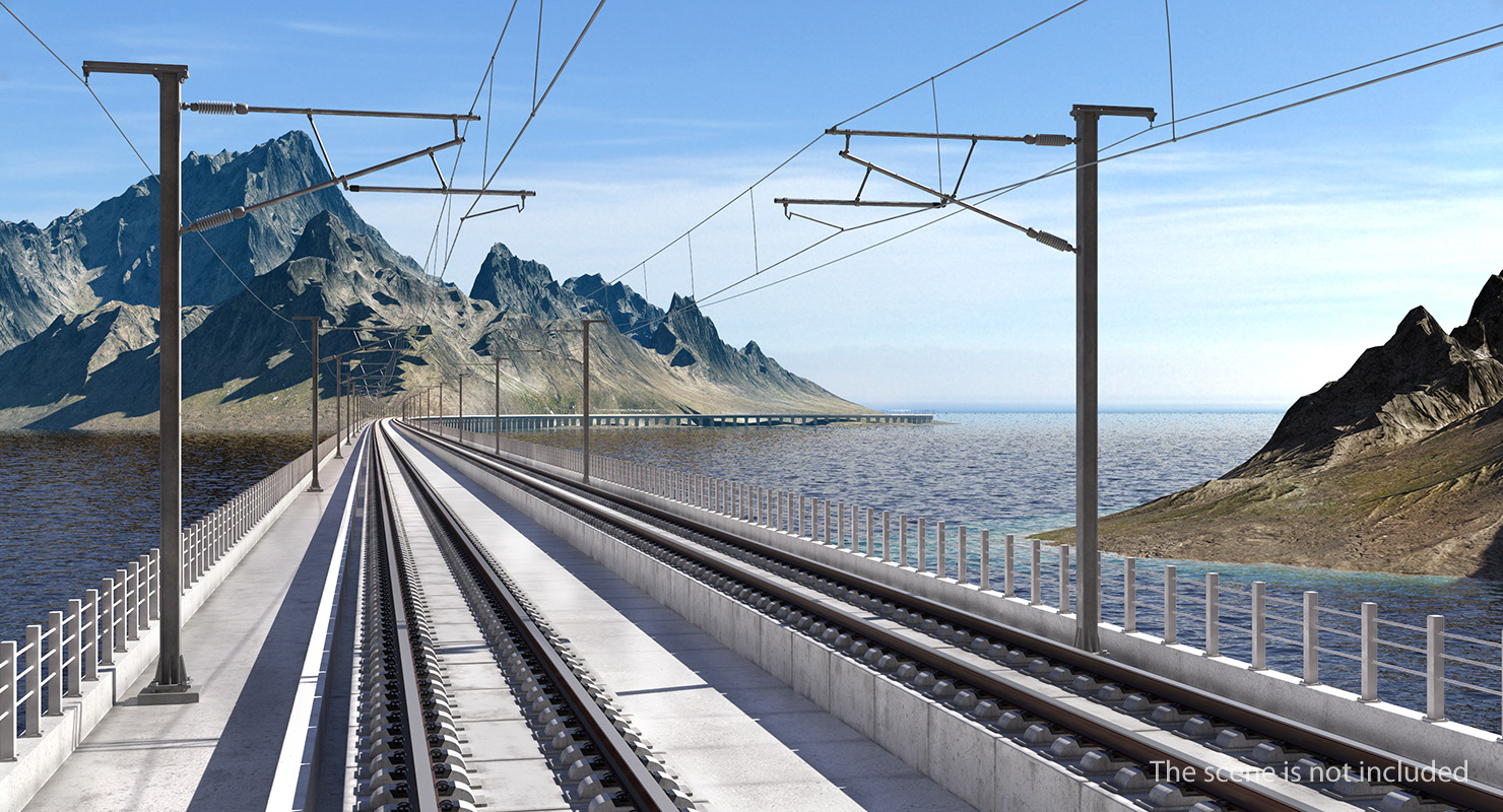 3D model High Speed Rail Bridge Section