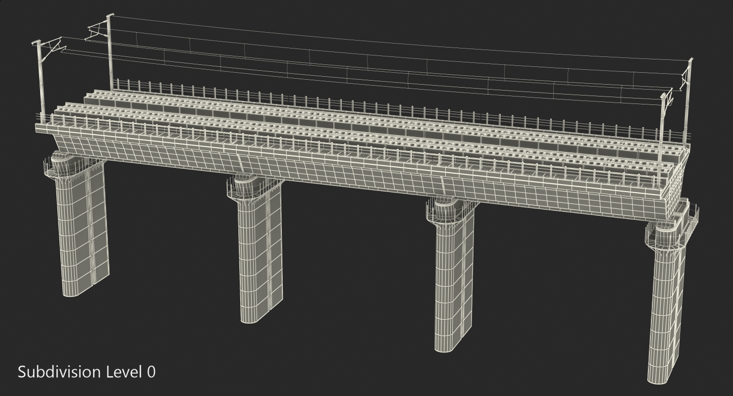 3D model High Speed Rail Bridge Section