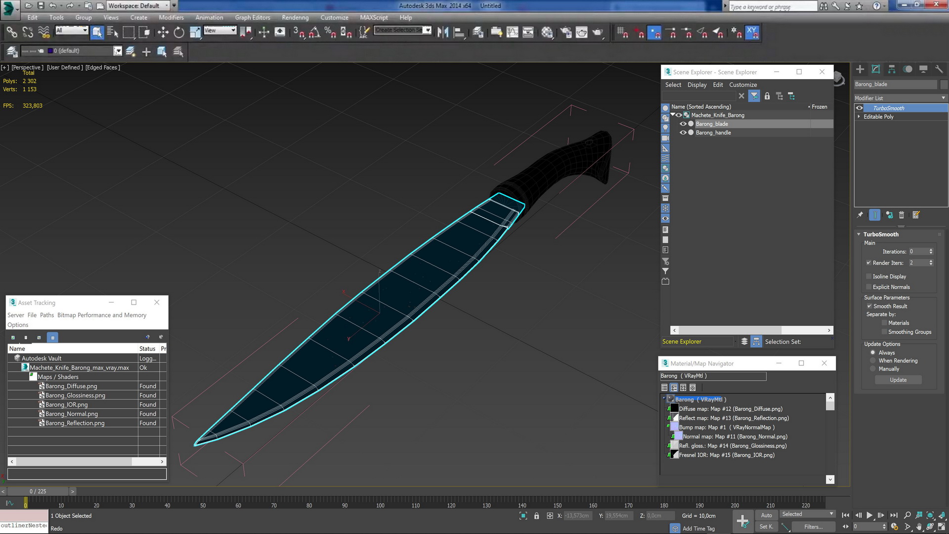 3D model Machete Knife Barong