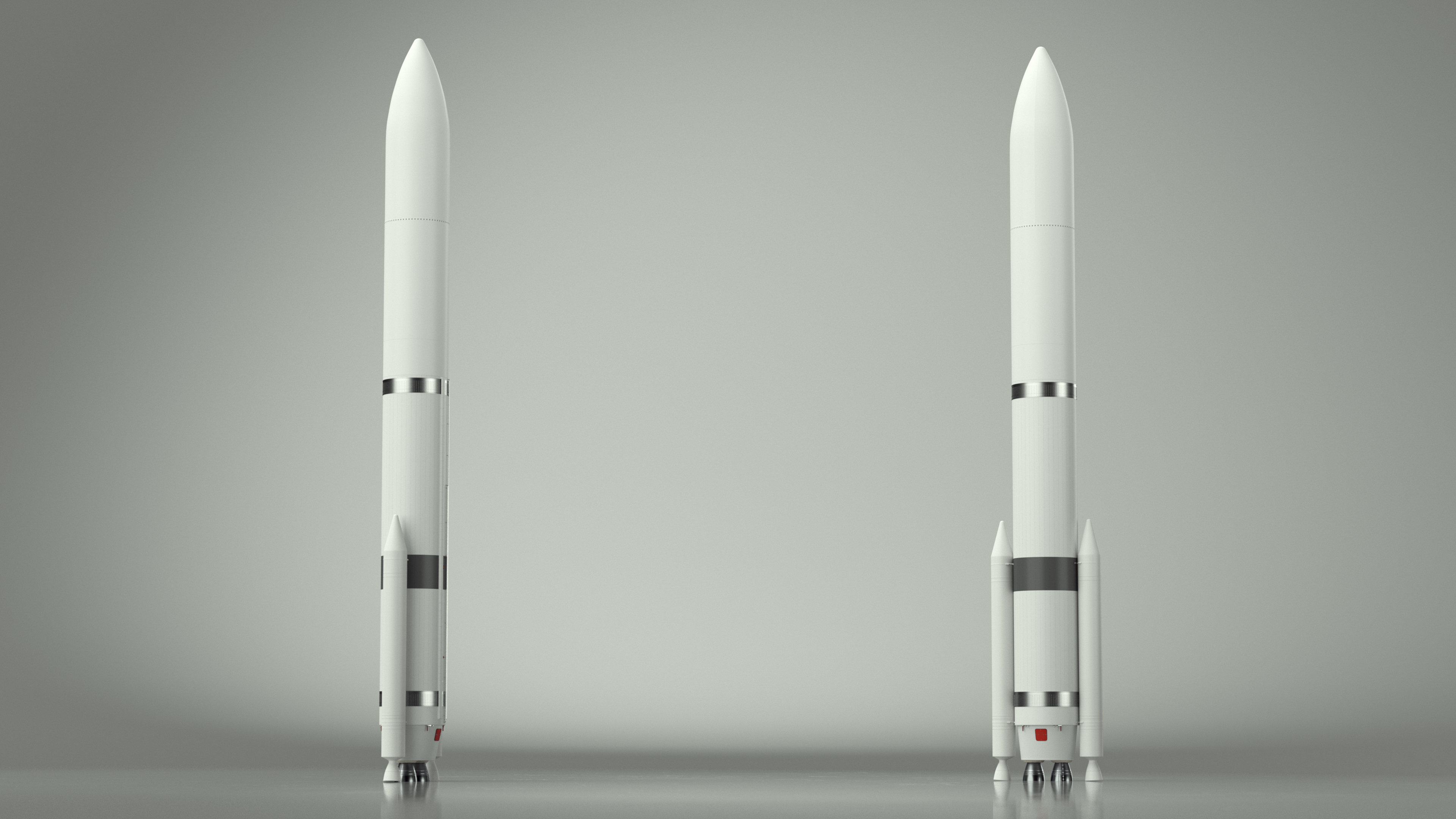 Heavy Lift Launch Vehicle with Two Solid Boosters 3D model