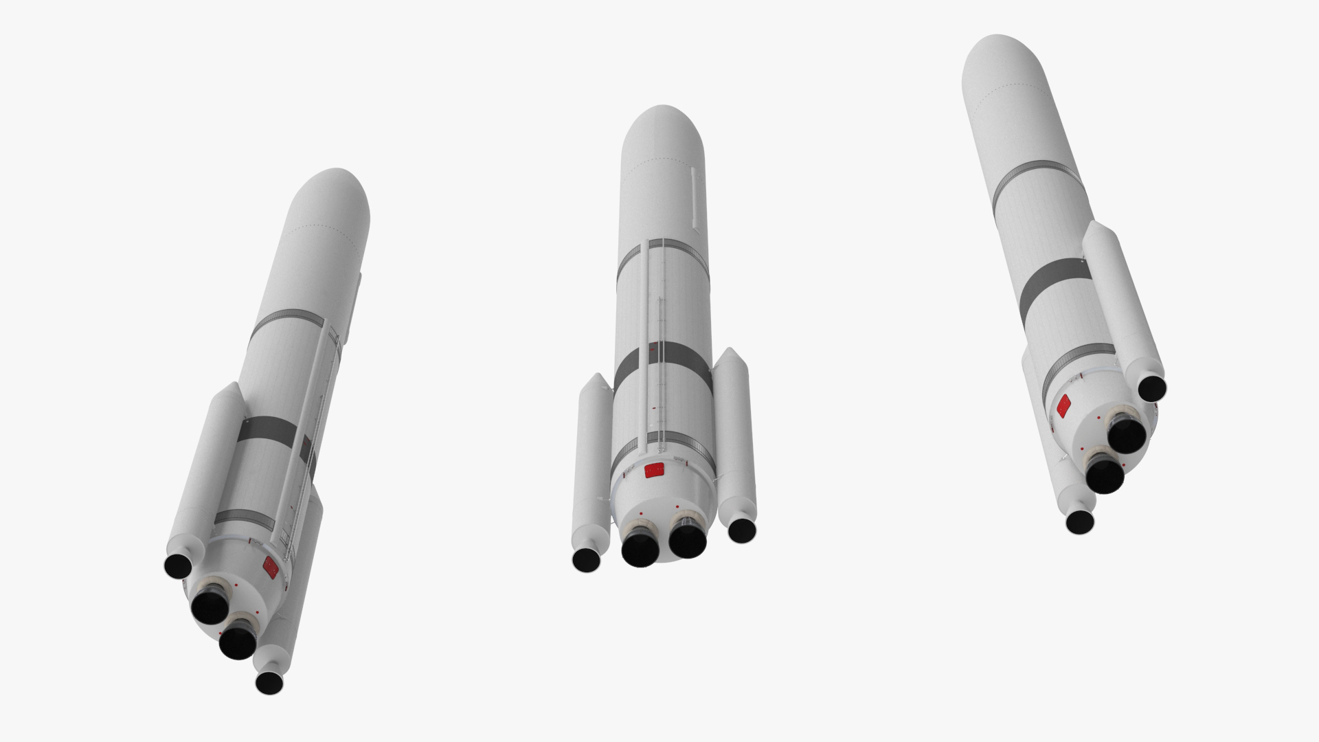 Heavy Lift Launch Vehicle with Two Solid Boosters 3D model