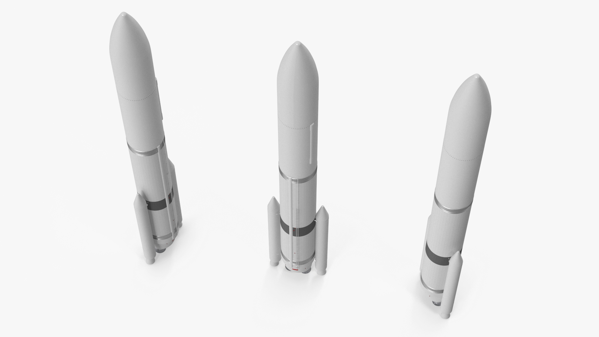 Heavy Lift Launch Vehicle with Two Solid Boosters 3D model