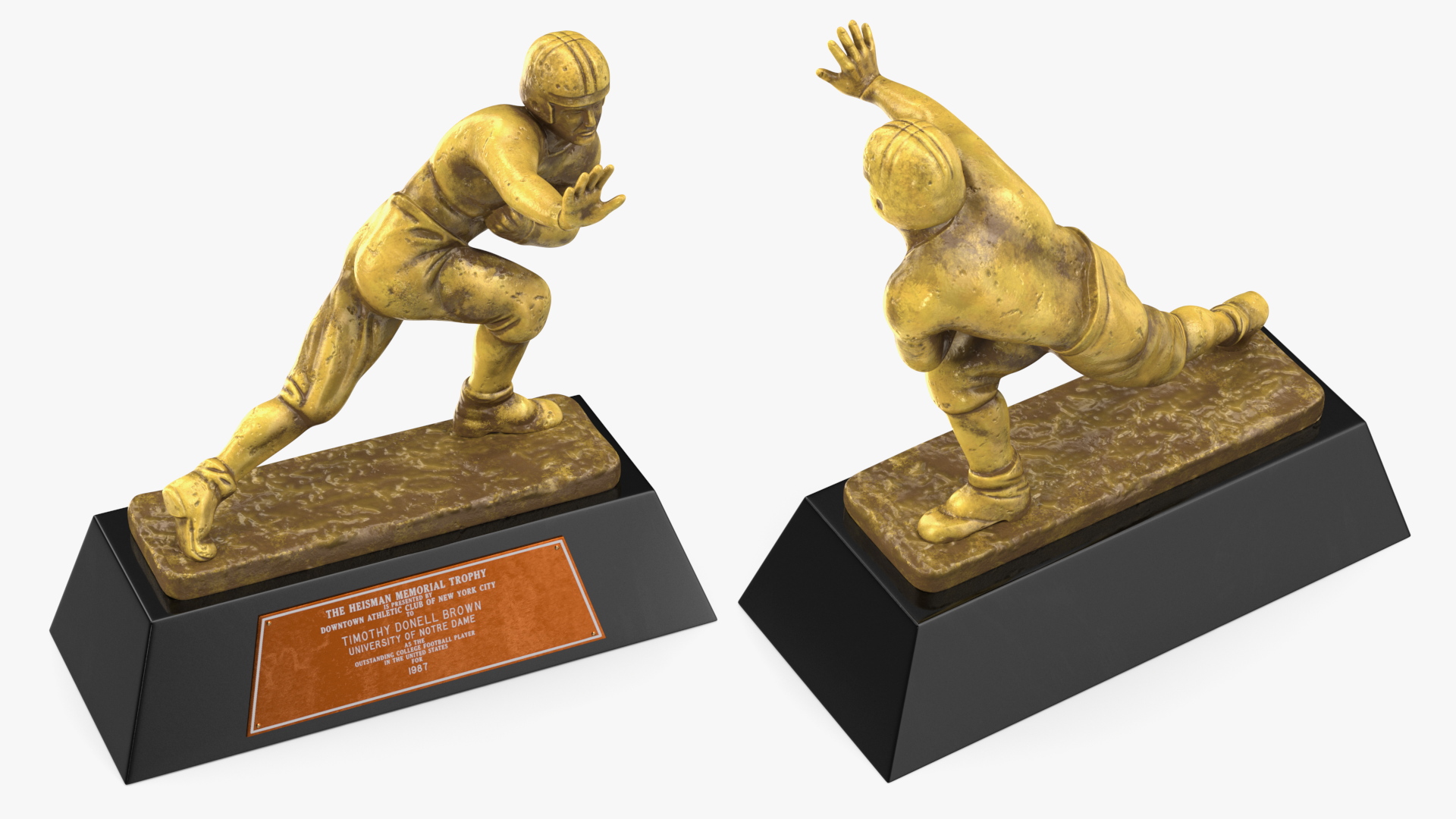 3D model Yellow Heisman Memorial Trophy