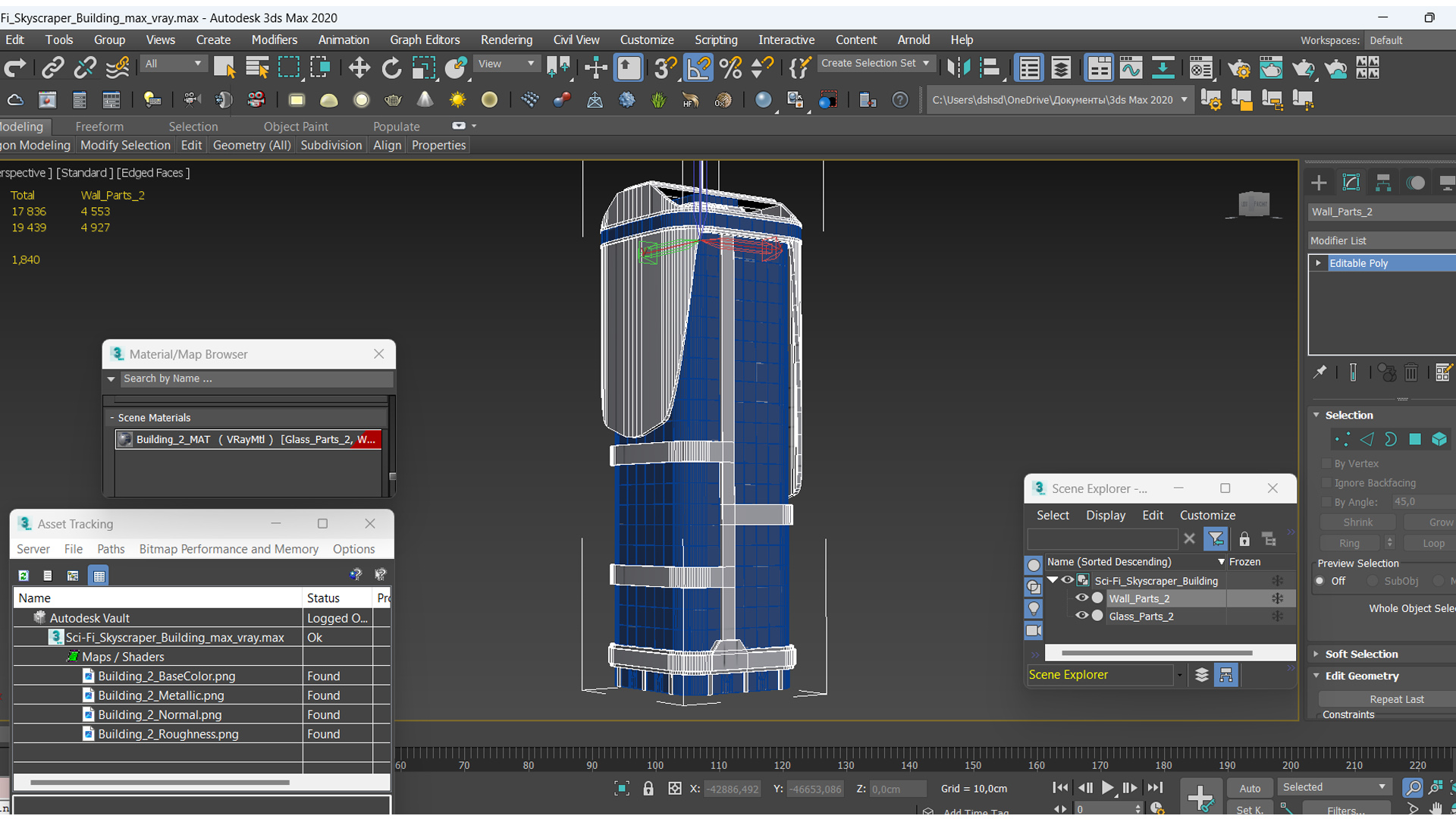 3D Sci-Fi Skyscraper Building