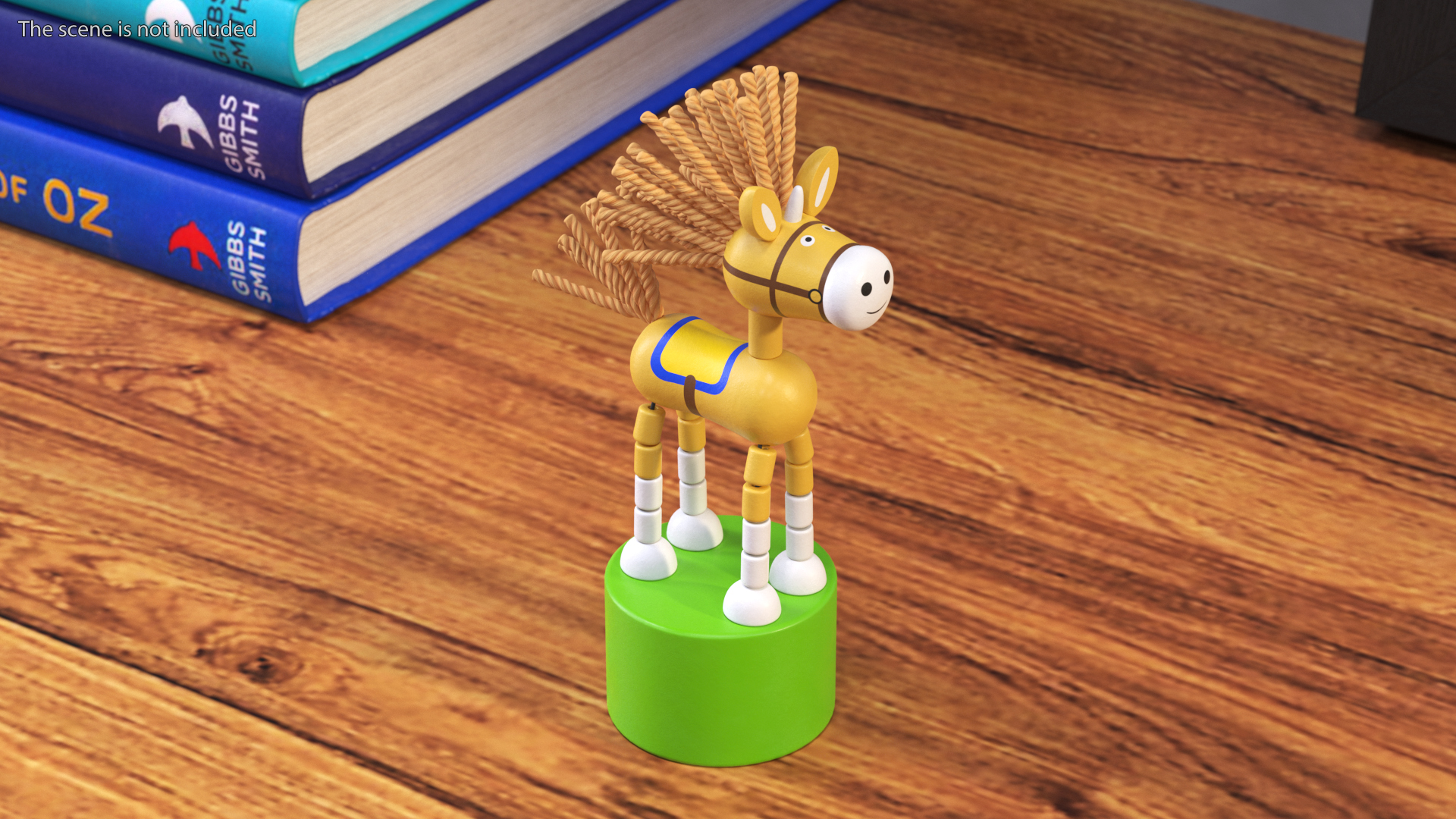 Unicorn Puppet Toy Yellow Rigged 3D