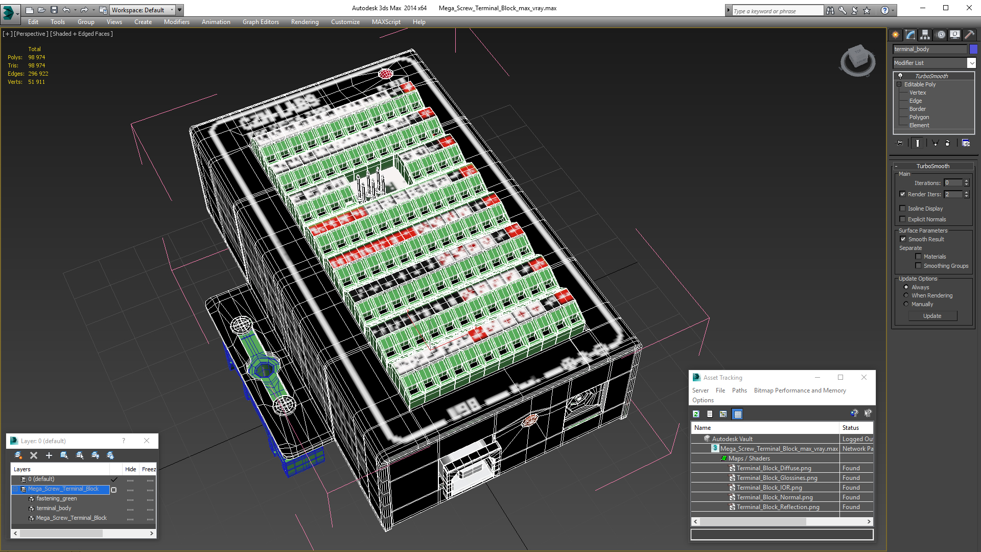 3D model Mega Screw Terminal Block