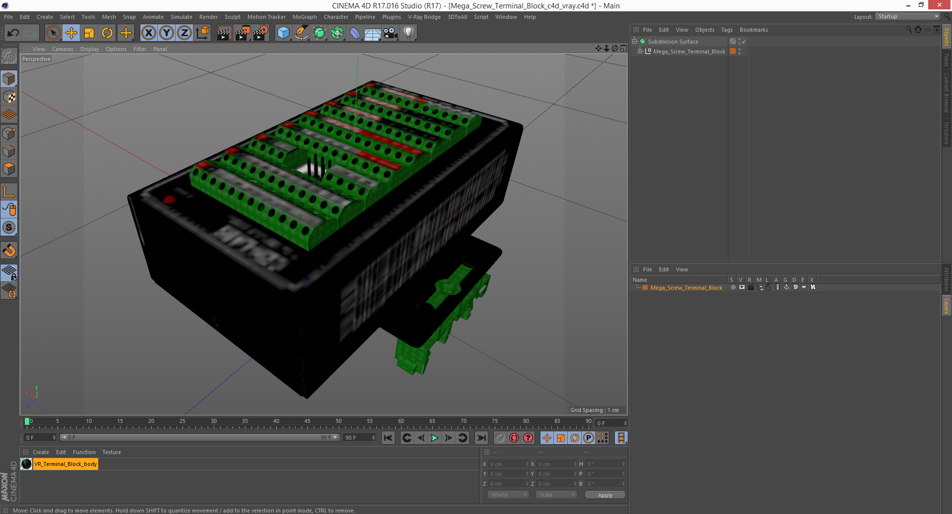 3D model Mega Screw Terminal Block