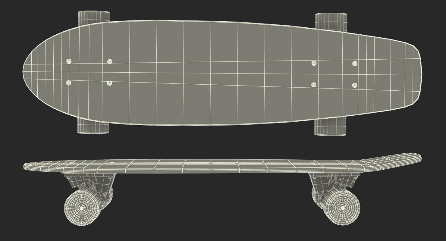 Kicktail Skateboard 3D model