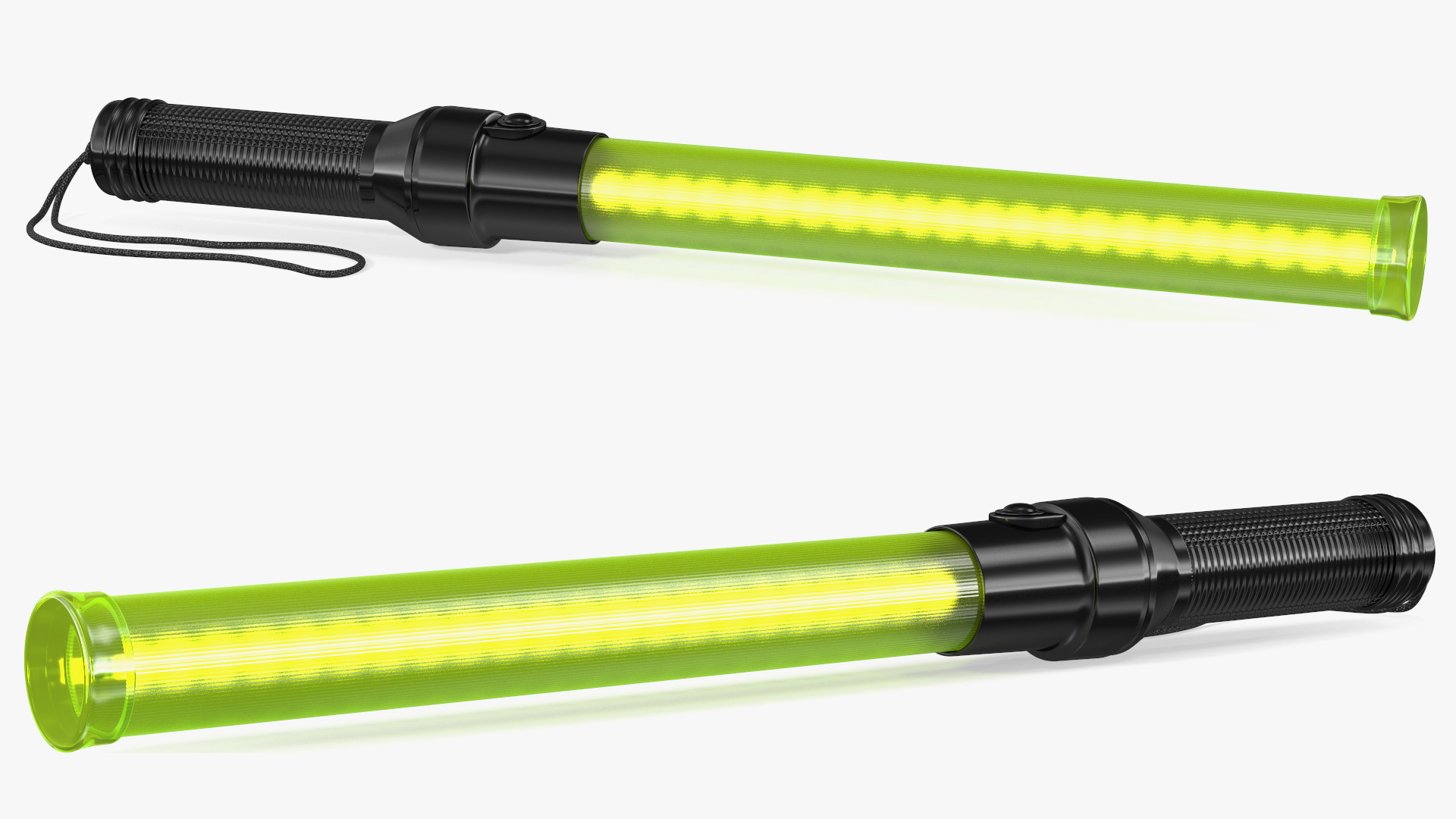 3D LED Traffic Control Baton Green switched On model