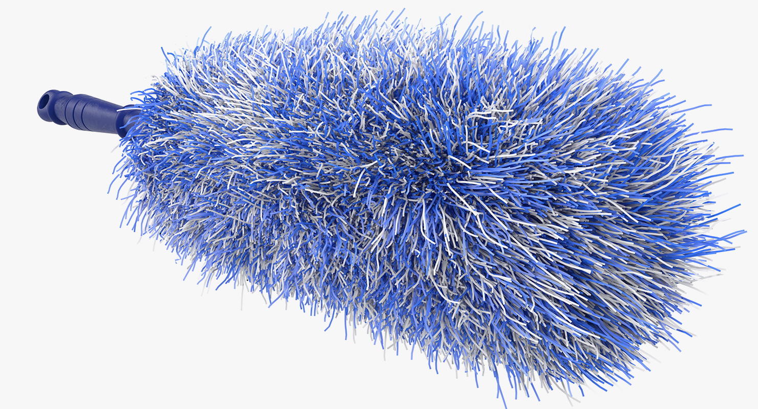 3D Feather Duster Blue Fur model