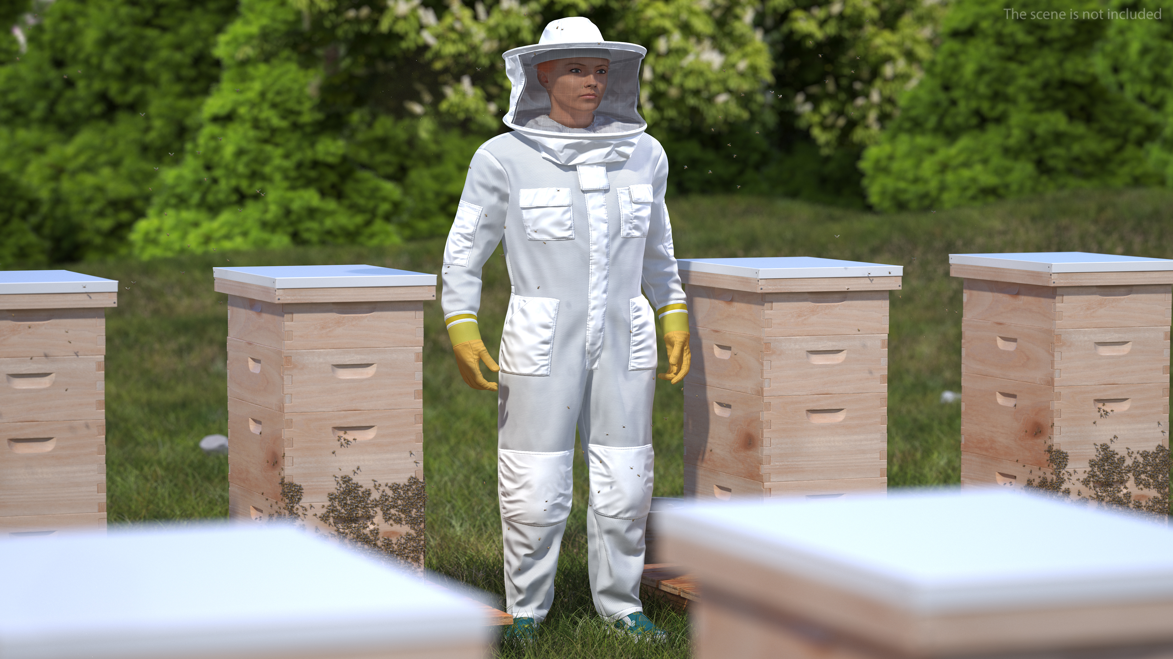 Female Professional Beekeeper 3D model