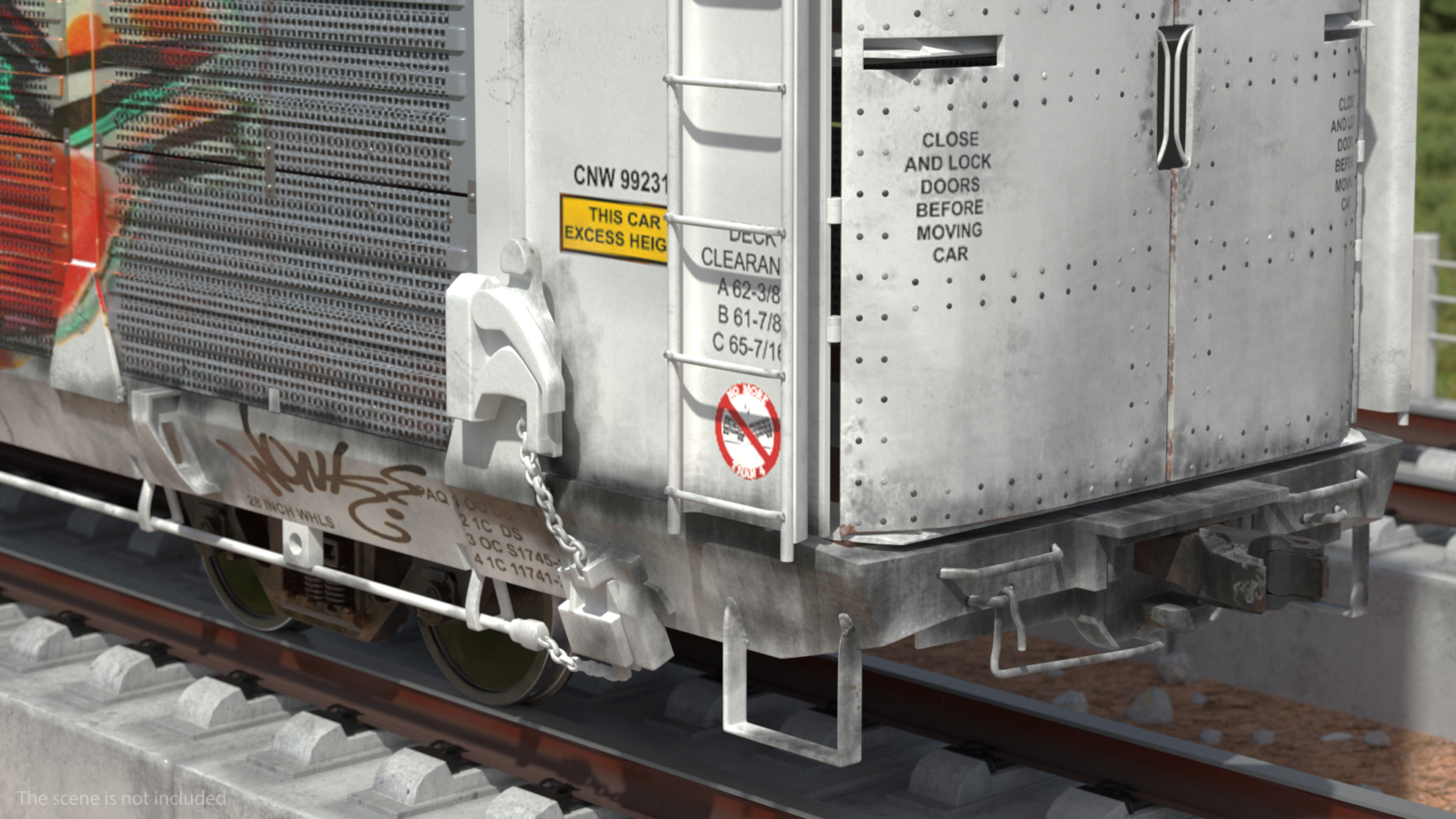 Generic Old Auto Rack Freight Car White 3D model