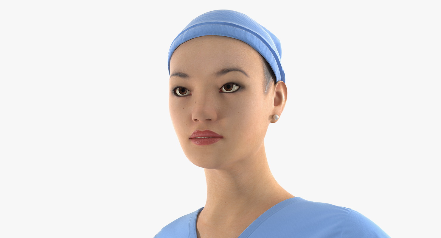 Asian Female Surgeon Rigged 2 3D model